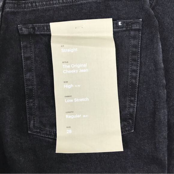 EVERLANE Straight Jeans Women Sz 28 Black Organic High Rise Normcore Casual NWT - Picture 11 of 15